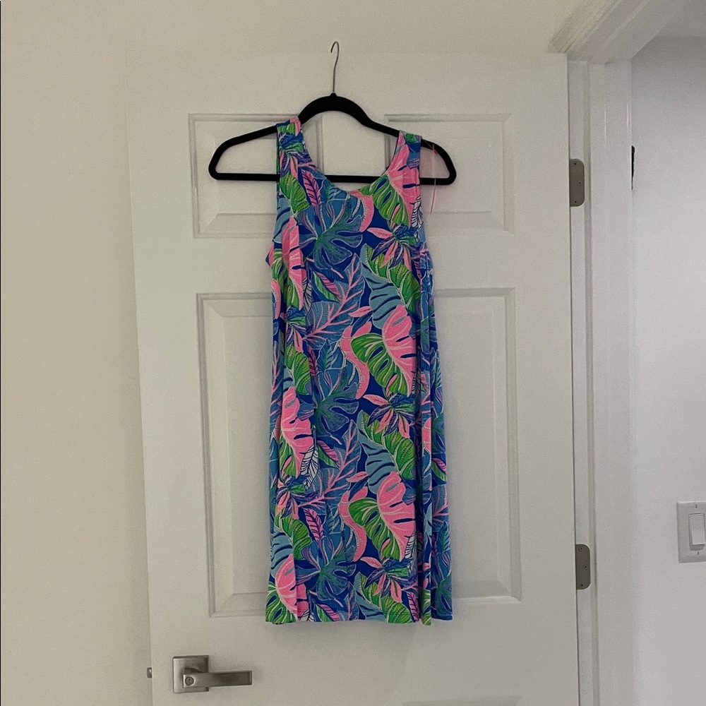 Lilly Pulitzer Blue and Pink Leaf Dress